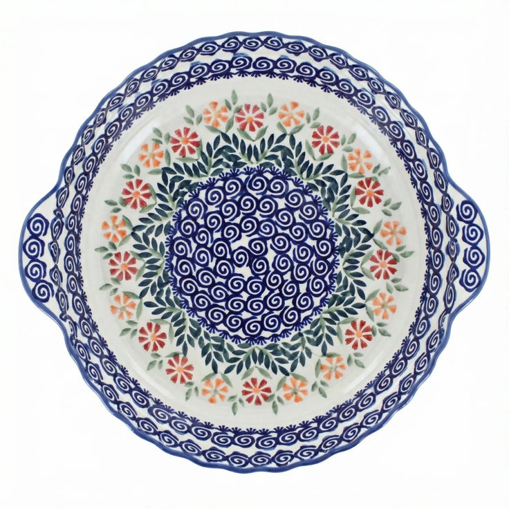 Detail image of Manufaktura Garden Bouquet Pie Plate — Polish Pottery