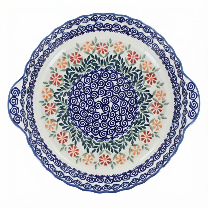 Manufaktura Garden Bouquet Pie Plate — Polish Pottery