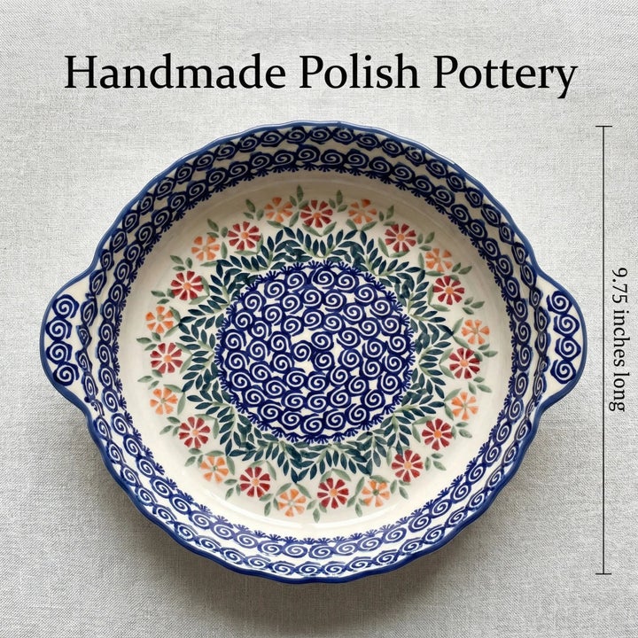 Manufaktura Garden Bouquet Pie Plate — Polish Pottery