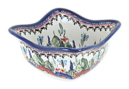 Zaklady Floral Butterfly Medium Serving Piece — Polish Pottery