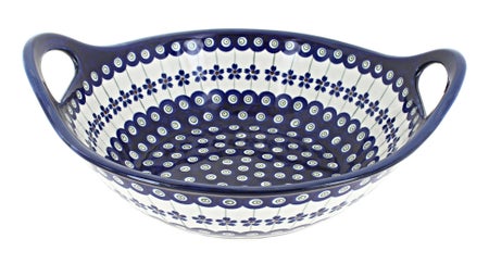 Zaklady Flowering Peacock Medium Serving Piece — Polish Pottery