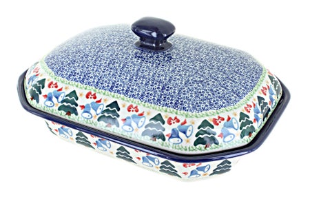 Ceramika Artystyczna Winter Bells Medium Bakeware — Polish Pottery