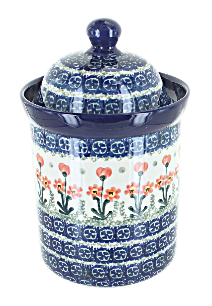 Ceramika Artystyczna Peach Posy Counter Storage — Polish Pottery