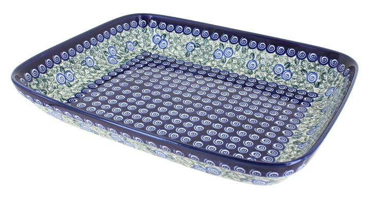 Zaklady Seaside Swirl Large Bakeware — Polish Pottery