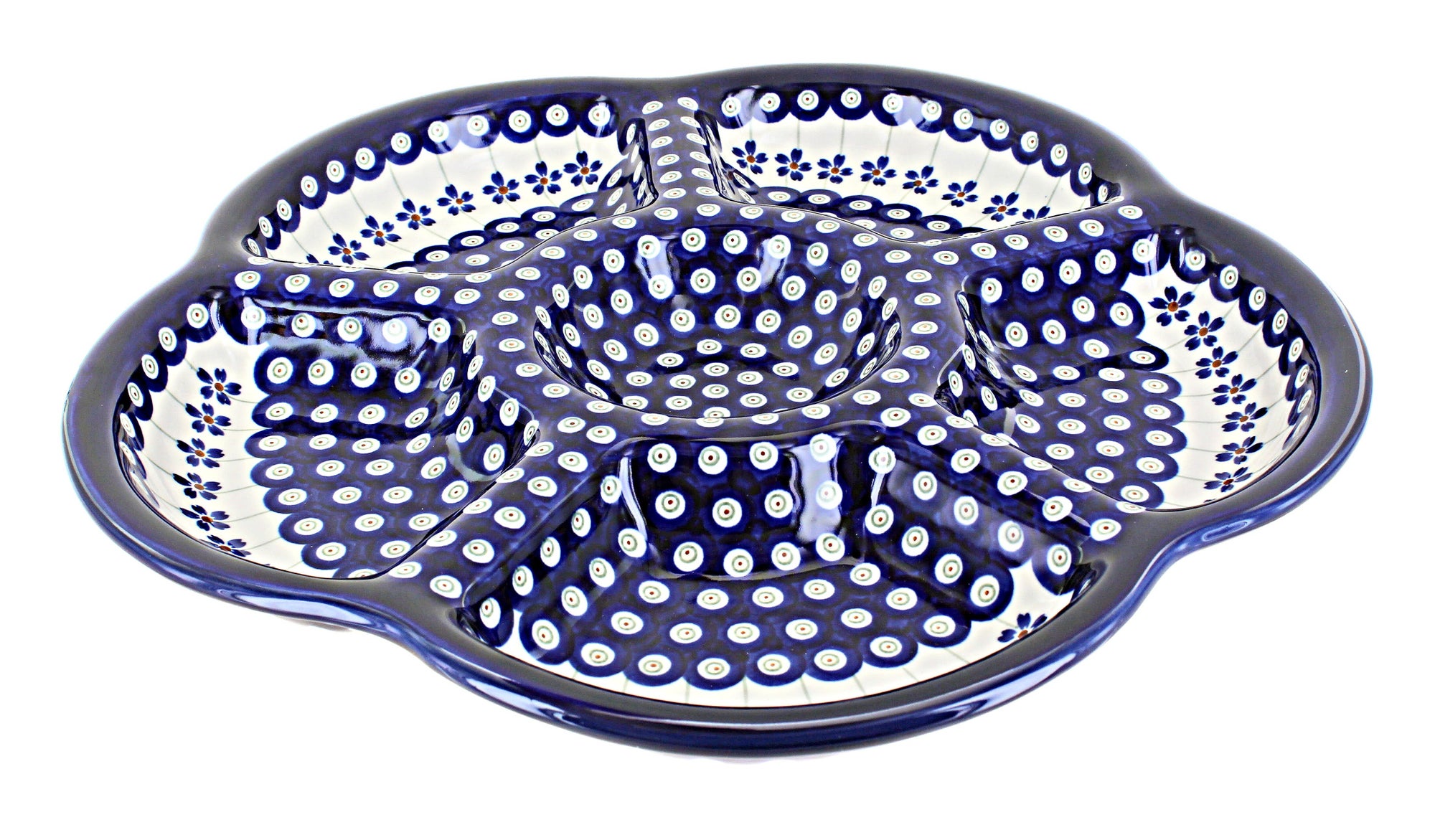 Zaklady Flowering Peacock Large Serving Piece — Polish Pottery