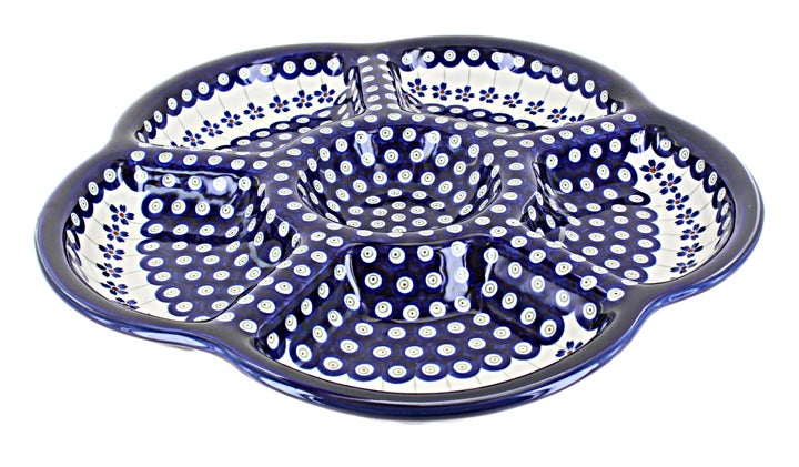Zaklady Flowering Peacock Large Serving Piece — Polish Pottery