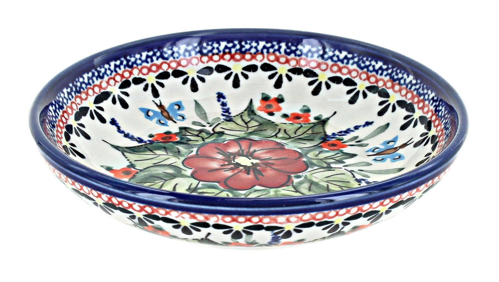 Zaklady Floral Butterfly Small Serving Piece — Polish Pottery
