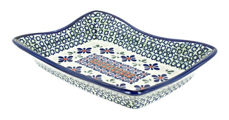 Zaklady Mosaic Flower Medium Serving Piece — Polish Pottery