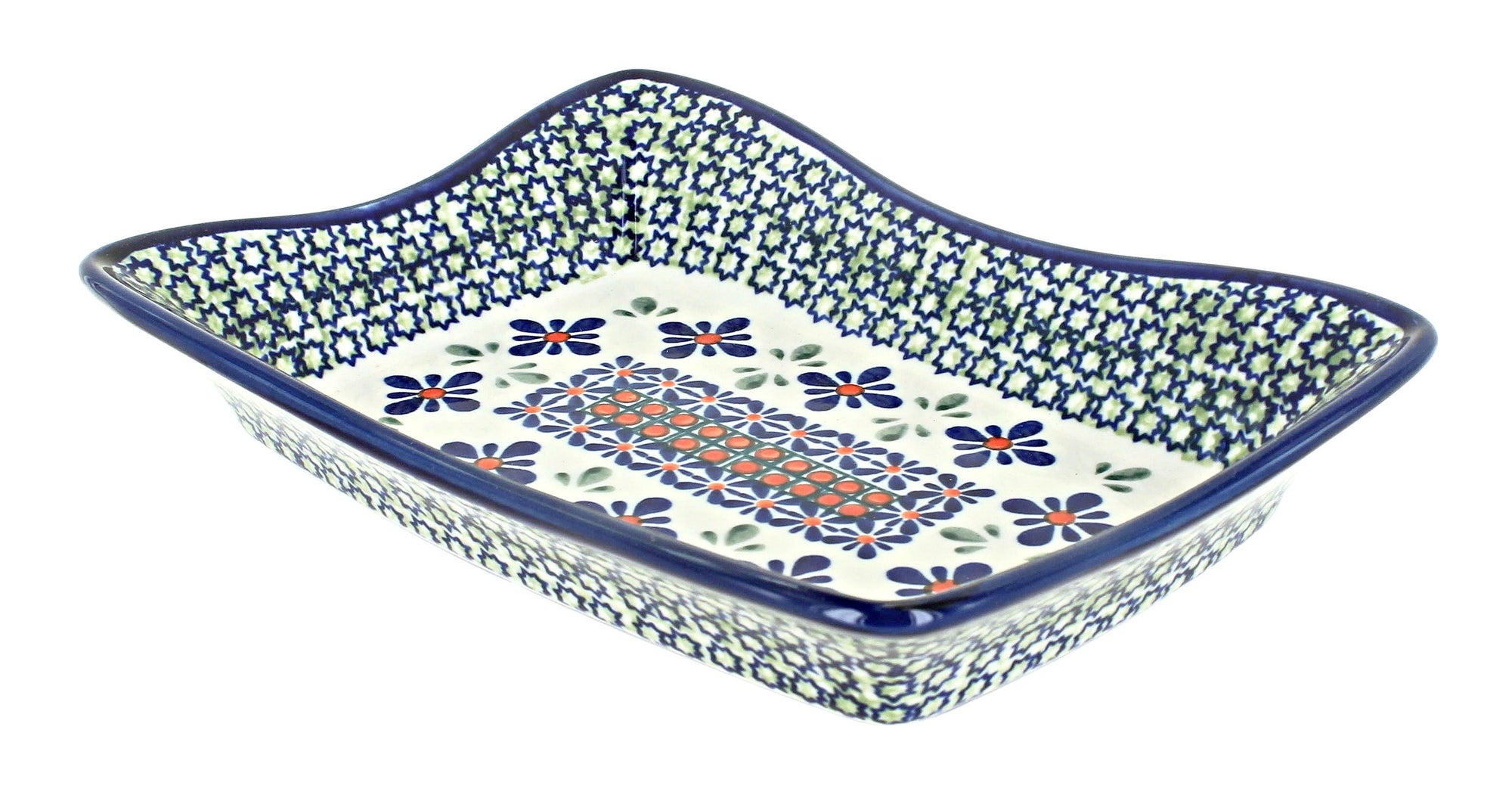 Zaklady Mosaic Flower Medium Serving Piece — Polish Pottery