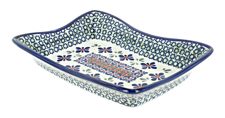 Zaklady Mosaic Flower Medium Serving Piece — Polish Pottery