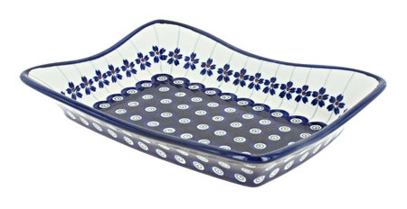 Zaklady Flowering Peacock Medium Serving Piece — Polish Pottery