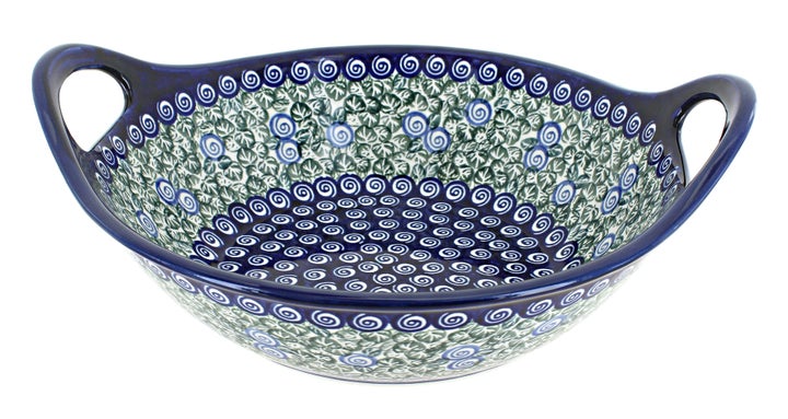 Zaklady Seaside Swirl Medium Serving Piece — Polish Pottery