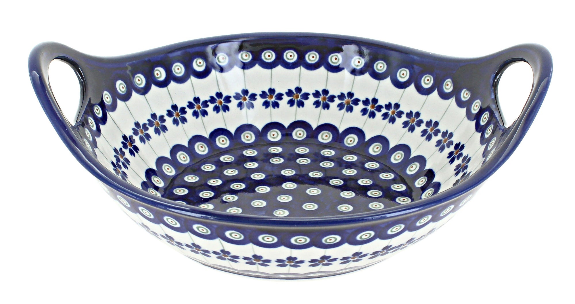 Zaklady Flowering Peacock Small Serving Piece — Polish Pottery