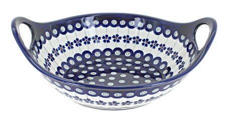 Zaklady Flowering Peacock Small Serving Piece — Polish Pottery