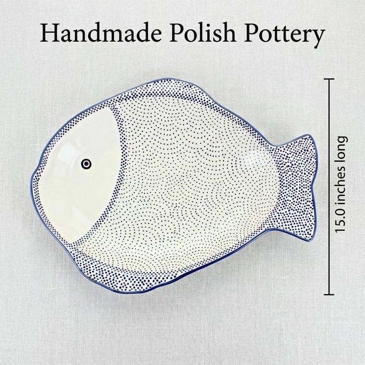 Manufaktura Small Dots Large Serving Piece — Polish Pottery