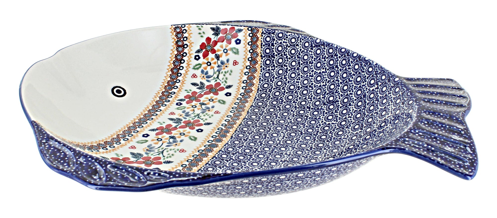 Manufaktura Red Daisy Large Serving Piece — Polish Pottery