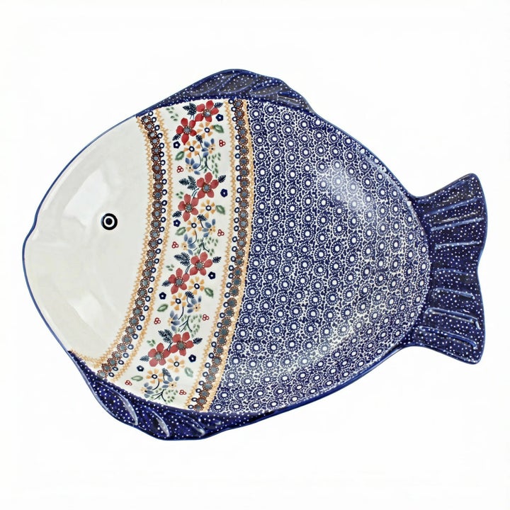 Manufaktura Red Daisy Large Serving Piece — Polish Pottery