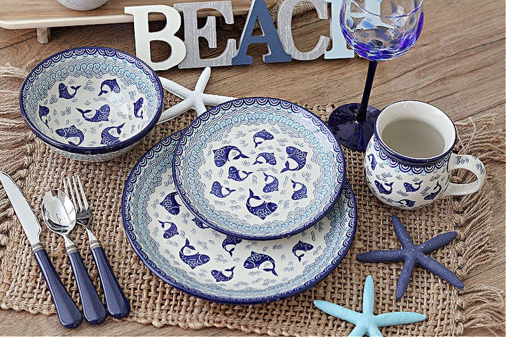 Detail image of Ceramika Artystyczna Summer Fun Dining Plates & Bowls — Polish Pottery