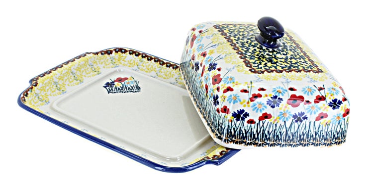 Detail image of Manufaktura Prairie Garden Butter Dish — Polish Pottery