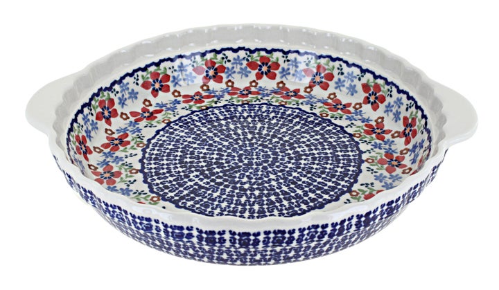 Manufaktura Red Poppy Pie Plate — Polish Pottery