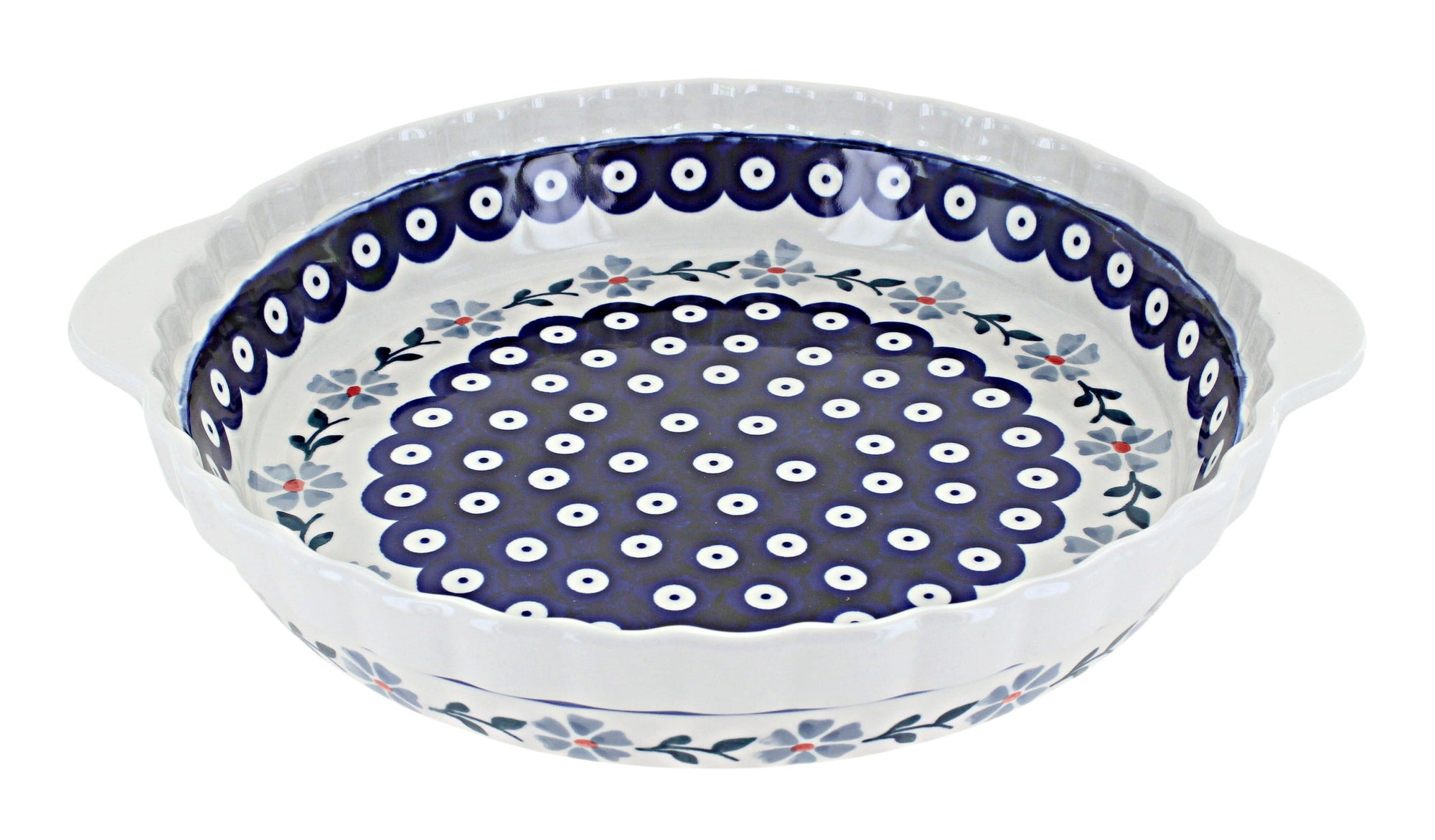 Manufaktura Blue Violet Pie Plate — Polish Pottery
