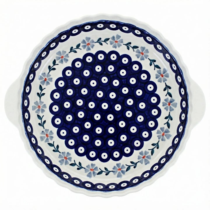 Manufaktura Blue Violet Pie Plate — Polish Pottery