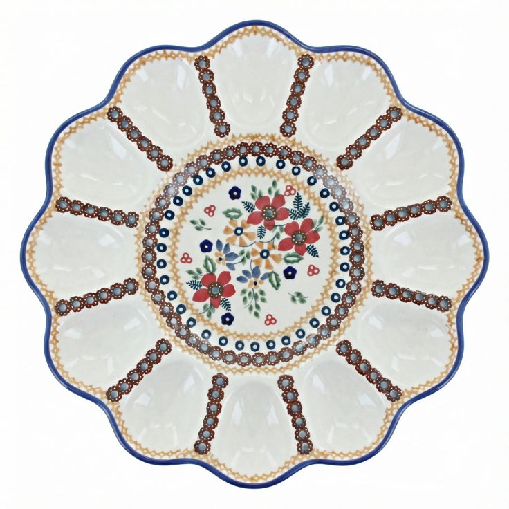 Detail image of Manufaktura Red Daisy Dining Accessories — Polish Pottery