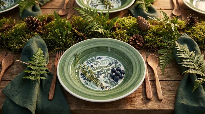 Manufaktura Floating Fern Dining Plates & Bowls — Polish Pottery