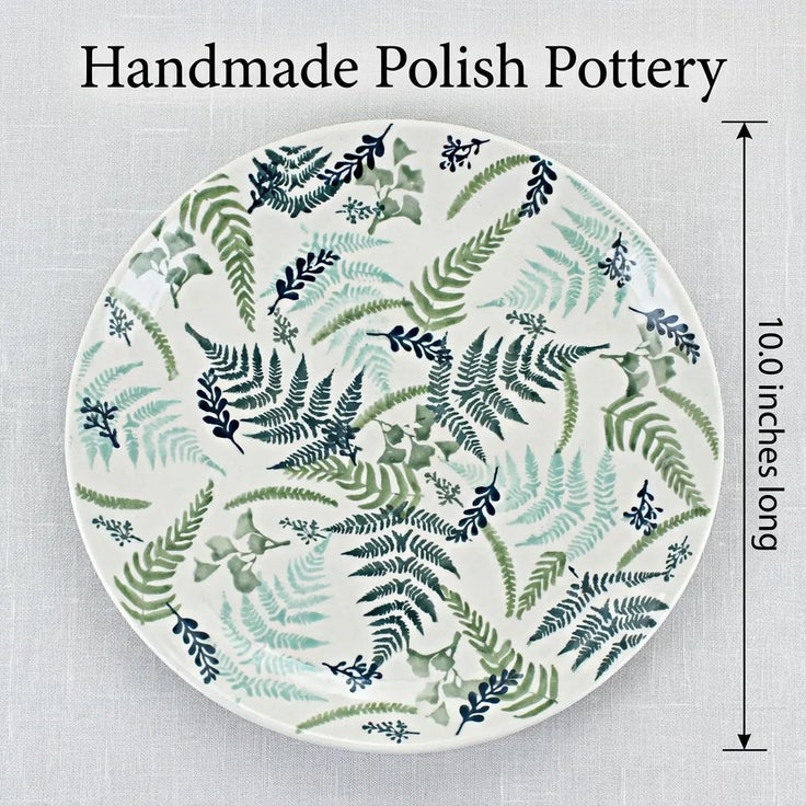 Detail image of Manufaktura Woodland Fern Dining Plates & Bowls — Polish Pottery