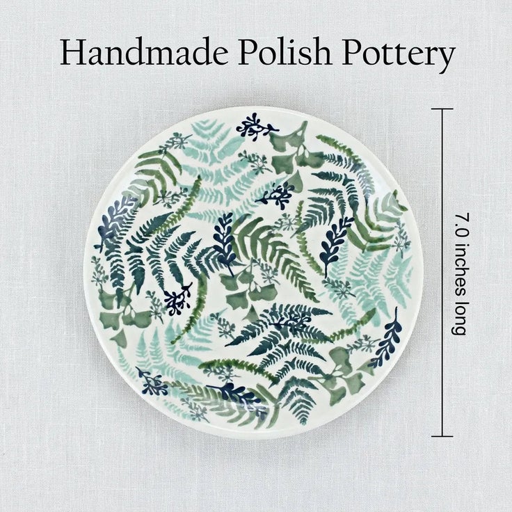 Detail image of Manufaktura Woodland Fern Dining Plates & Bowls — Polish Pottery