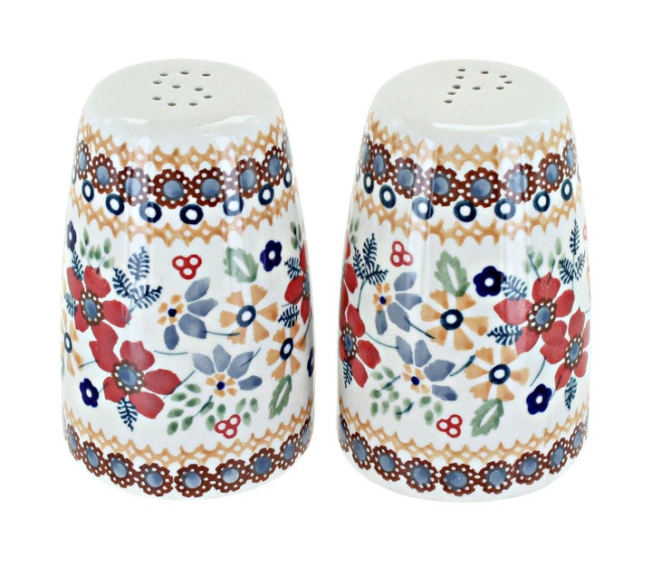 Manufaktura Red Daisy Salt & Pepper Shaker — Polish Pottery