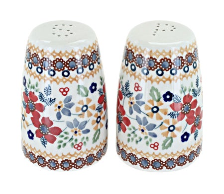 Manufaktura Red Daisy Salt & Pepper Shaker — Polish Pottery