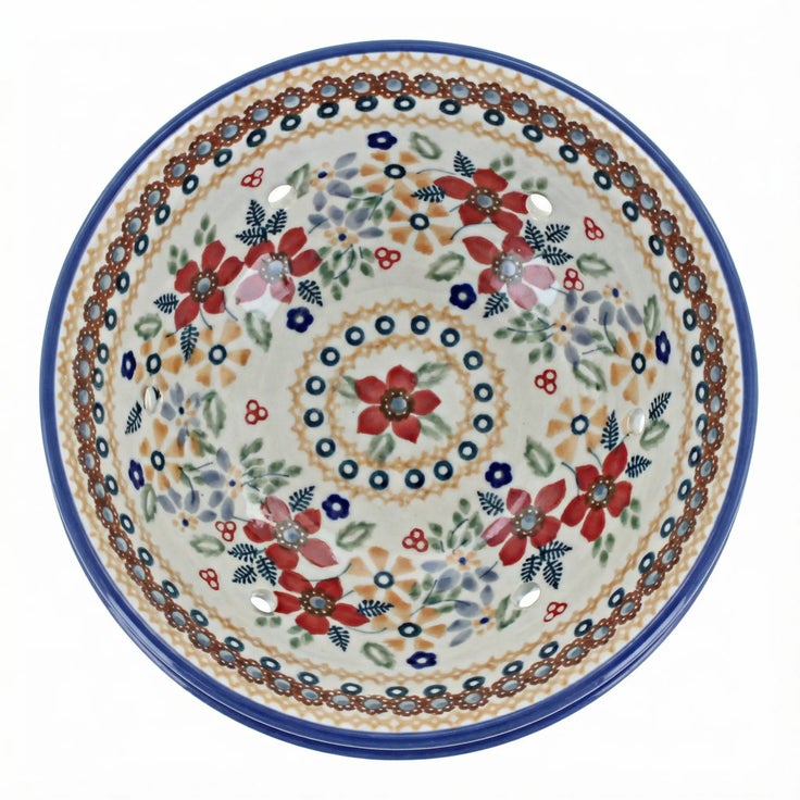 Detail image of Manufaktura Red Daisy Countertop Accessories — Polish Pottery