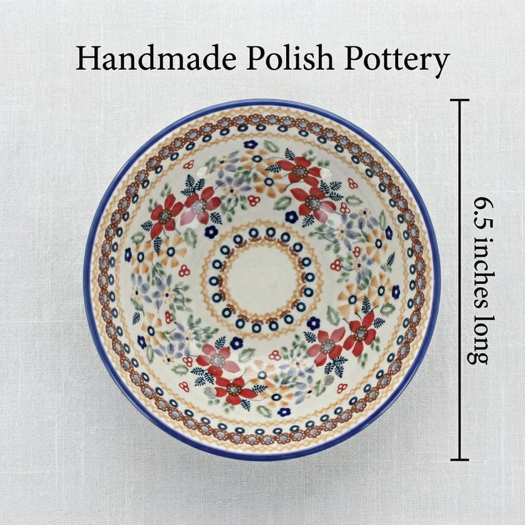 Detail image of Manufaktura Red Daisy Countertop Accessories — Polish Pottery