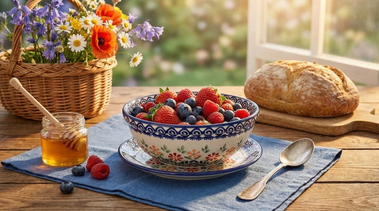 Detail image of Manufaktura Garden Bouquet Countertop Accessories — Polish Pottery