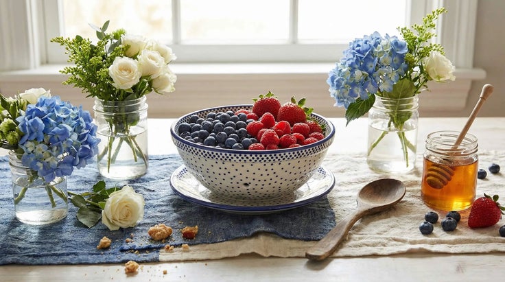 Detail image of Manufaktura Small Dots Countertop Accessories — Polish Pottery