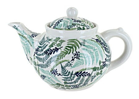 Manufaktura Woodland Fern Teapot — Polish Pottery