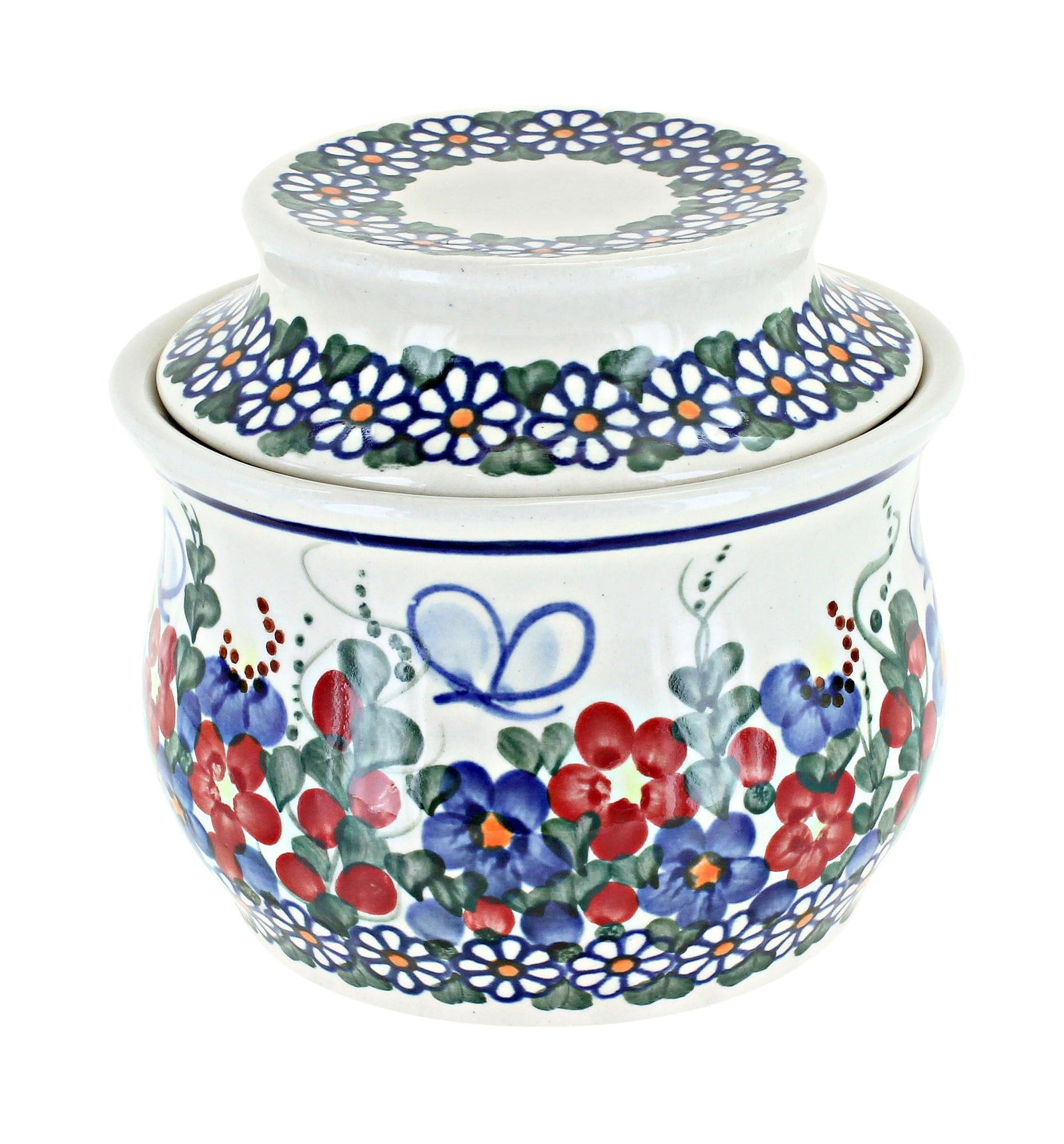 Vena Garden Butterfly Butter Dish — Polish Pottery