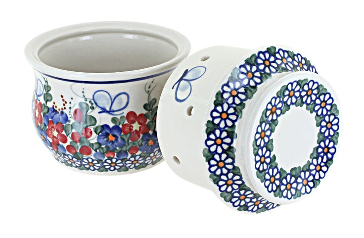 Detail image of Vena Garden Butterfly Butter Dish — Polish Pottery