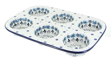 Ceramika Artystyczna Celeste Muffin Pan — Polish Pottery