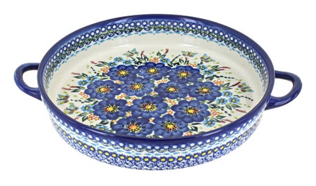 Vena Garden of Blue Large Bakeware — Polish Pottery