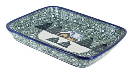 WR Unikat Winter Forest Medium Bakeware — Polish Pottery