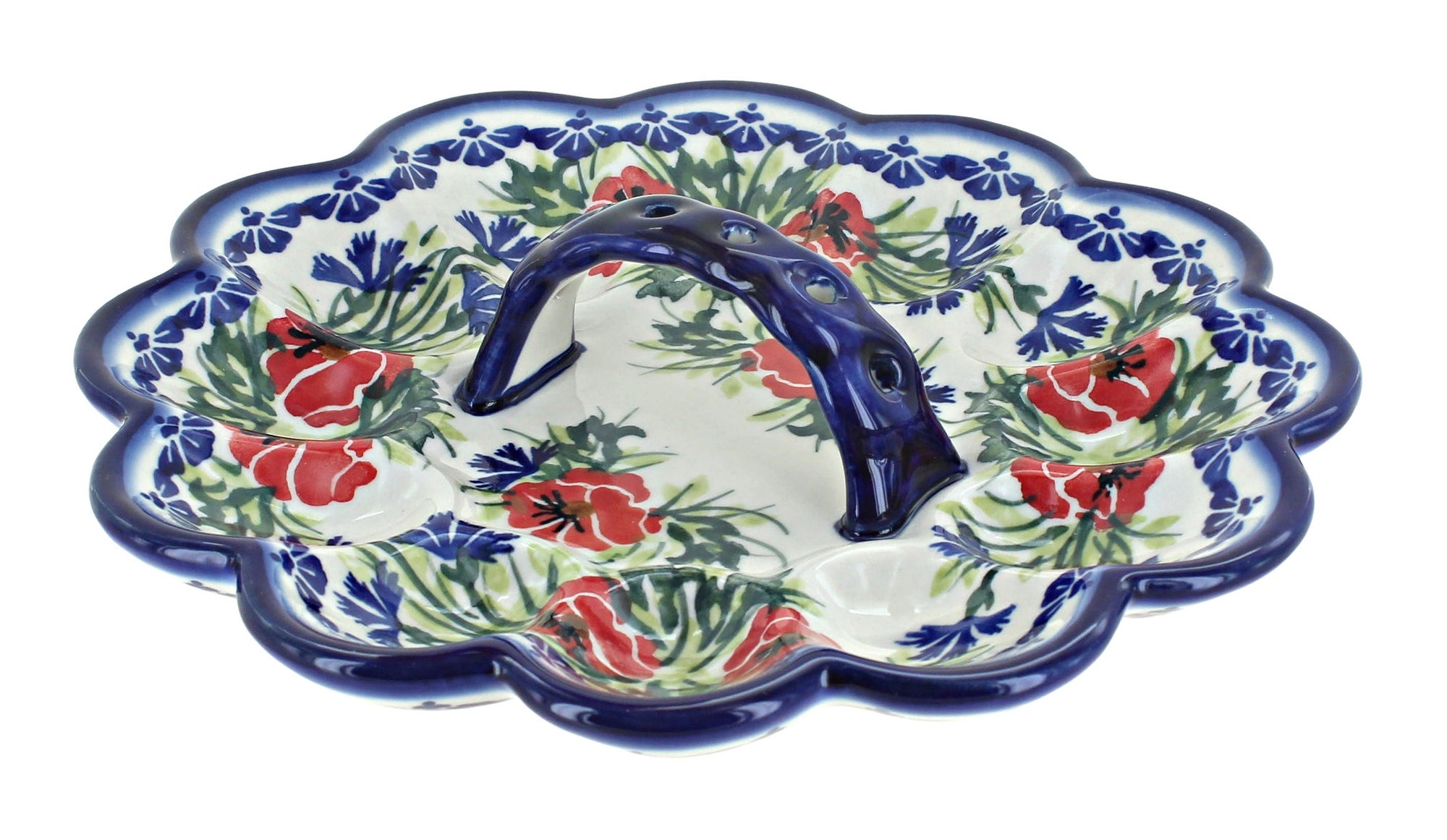 WR Unikat Cherry Red Bouquet Dining Accessories — Polish Pottery