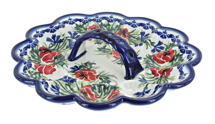 WR Unikat Cherry Red Bouquet Dining Accessories — Polish Pottery