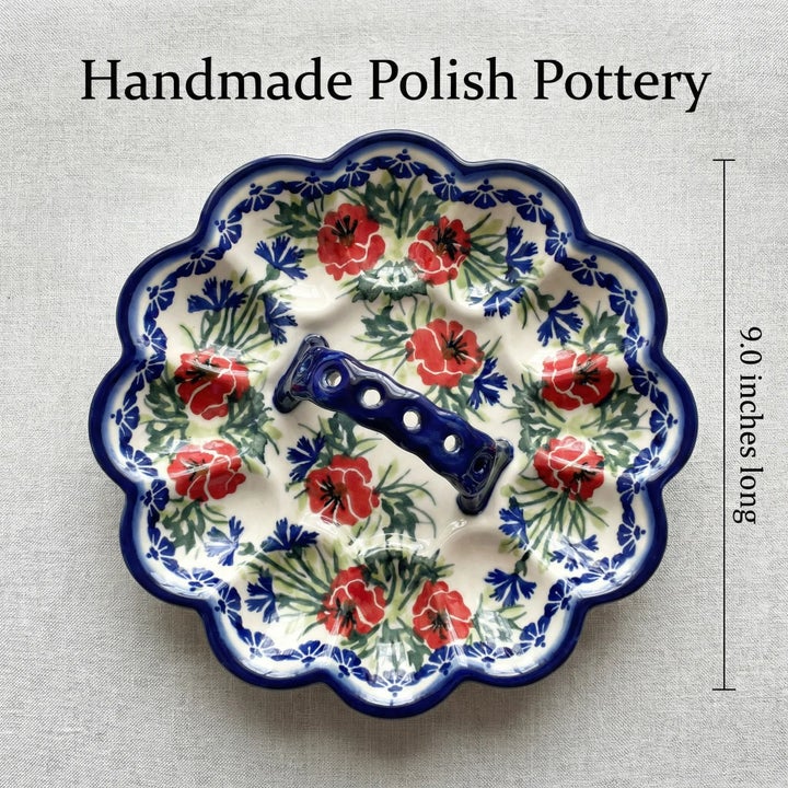 WR Unikat Cherry Red Bouquet Dining Accessories — Polish Pottery