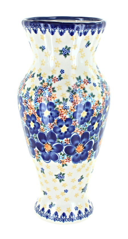 Vena Blue Dahlia Décor — Polish Pottery