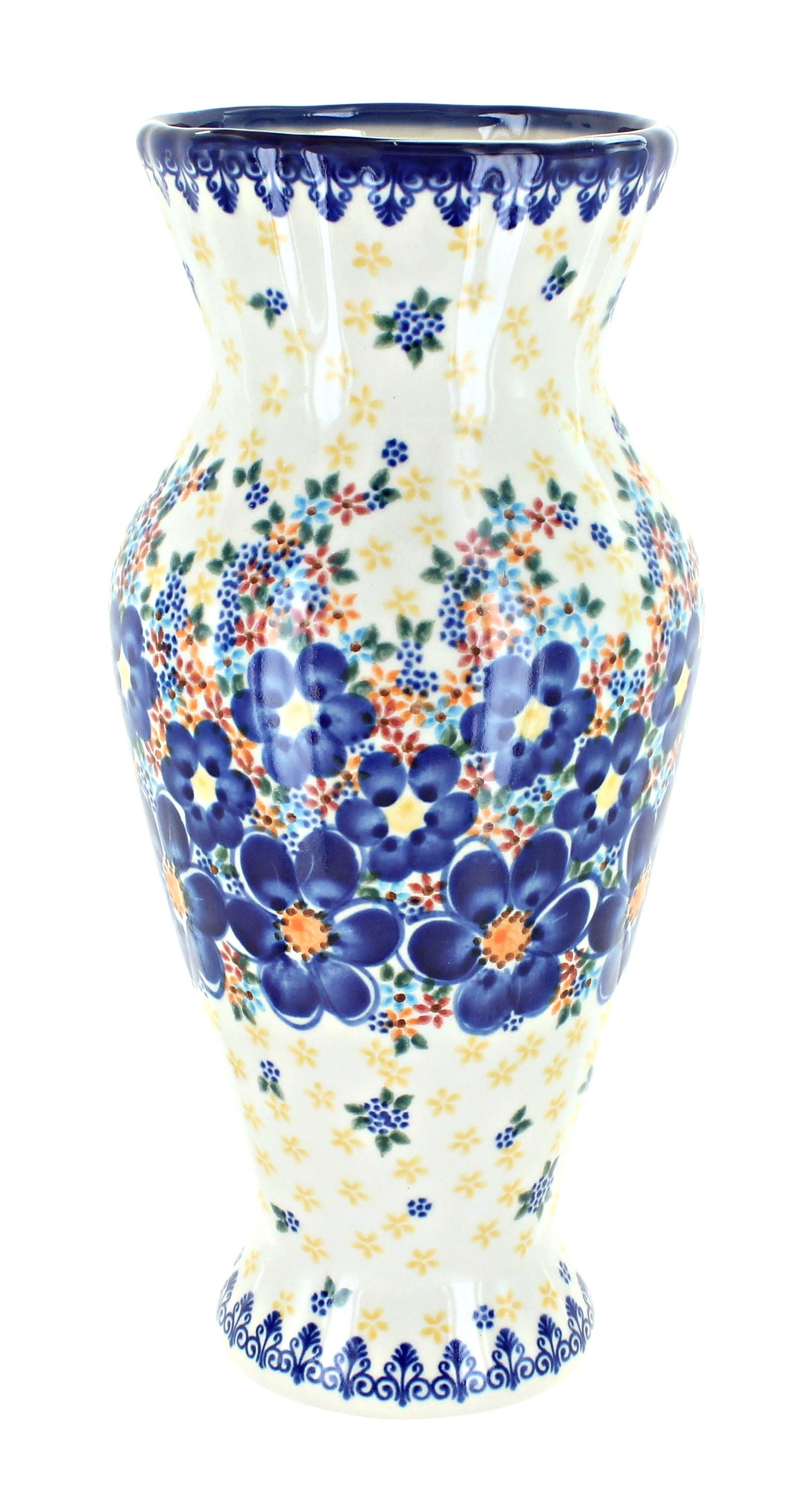 Vena Blue Dahlia Décor — Polish Pottery