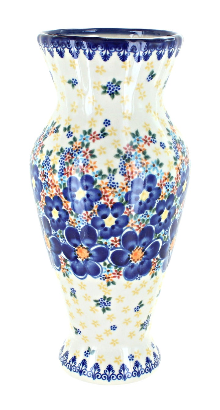 Vena Blue Dahlia Décor — Polish Pottery