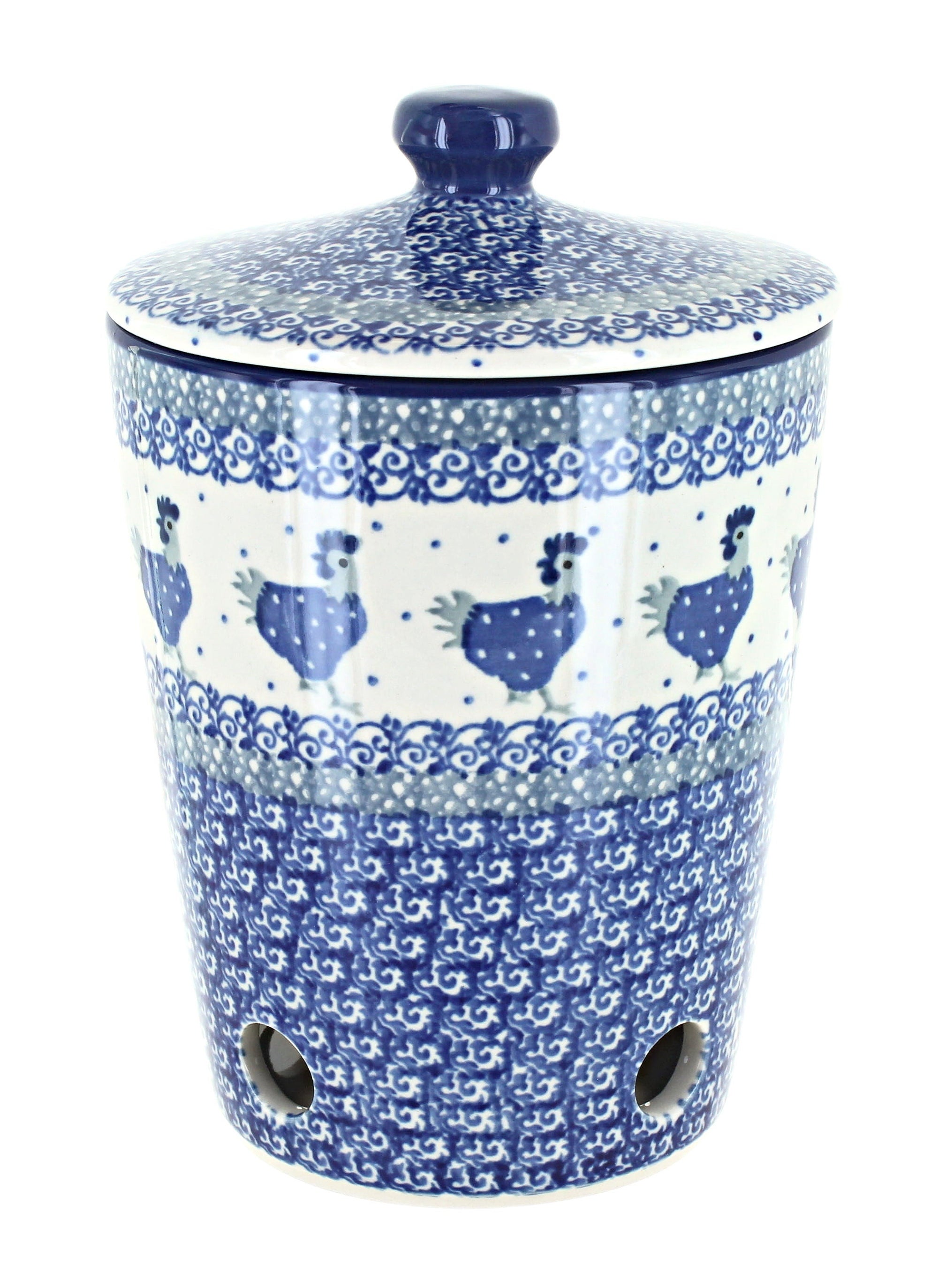 Ceramika Artystyczna Barnyard Rooster Counter Storage — Polish Pottery
