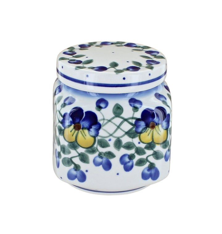 WR Unikat Pansies Counter Storage — Polish Pottery